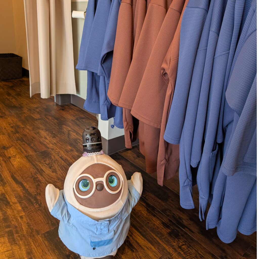 熊本市中央区くつろぎの城庵の無料の着替えは、S、フリー、2Lの3種類