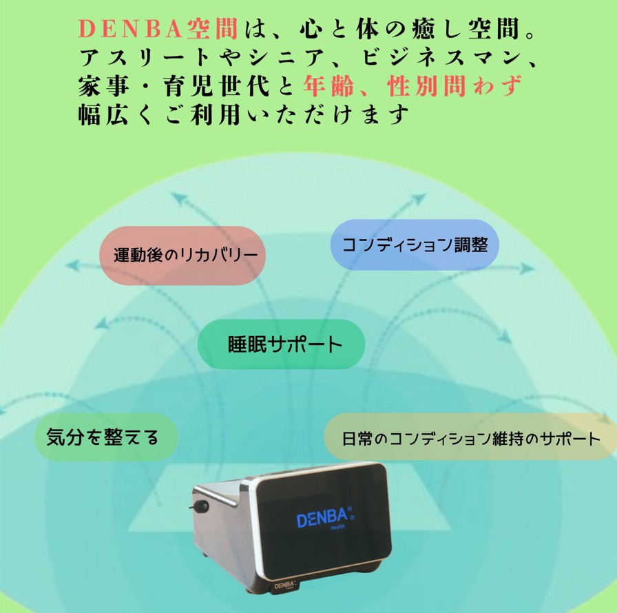 熊本市中央区くつろぎの城 庵が地域初導入したDENBAHralthハイグレードが作るDENBA空間のイメージ